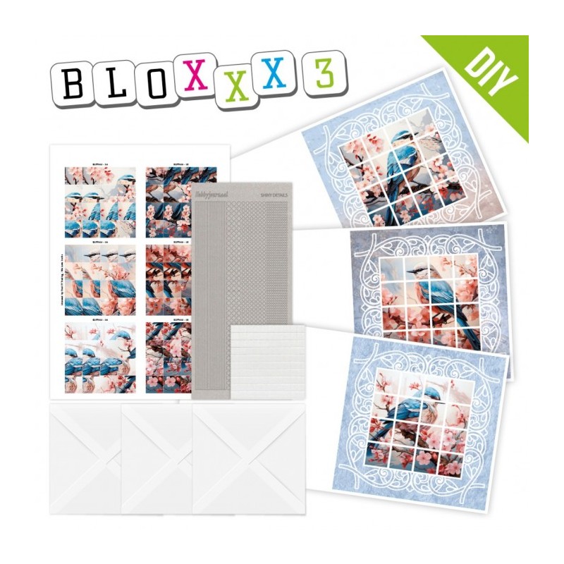 Kit Bloxxx 3 - kit Carte 3D  - Oiseaux Bleu - BLPP003