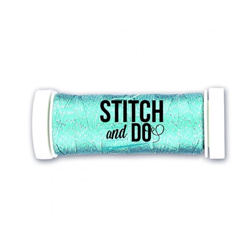 Fils à broder Stitch and Do Sparkle Métallisé Turquoise bobine de 120m - SDCDS15 Fils à broder Stitch and Do Sparkle Métallisé Turquoise bobine de 120m - SDCDS15