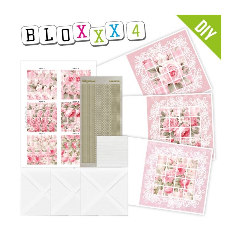 Kit Bloxxx 4 - kit Carte 3D  - Roses roses - BLPP004