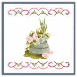 Stitch and do 232 - kit Carte 3D broderie - Fleurs en Pot