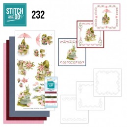 Stitch and do 232 - kit Carte 3D broderie - Fleurs en Pot