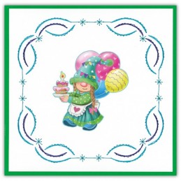 Stitch and do 233 - kit Carte 3D broderie - Anniversaire de gnomes