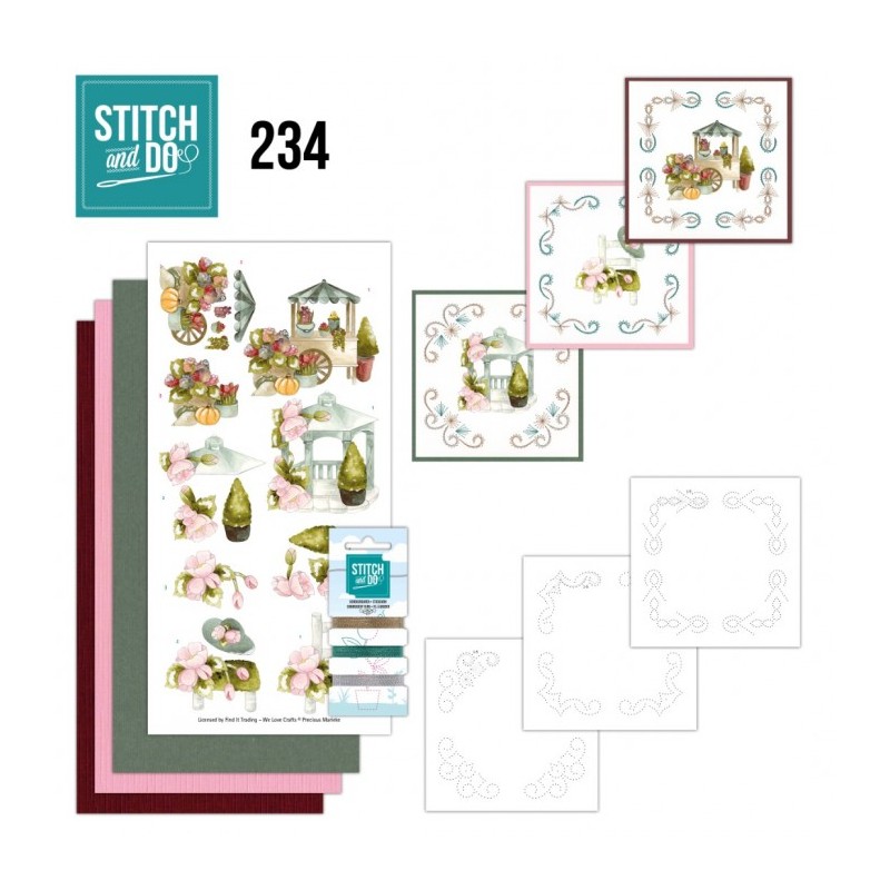 Stitch and do 234 - kit Carte 3D broderie - des fleurs dans le jardin