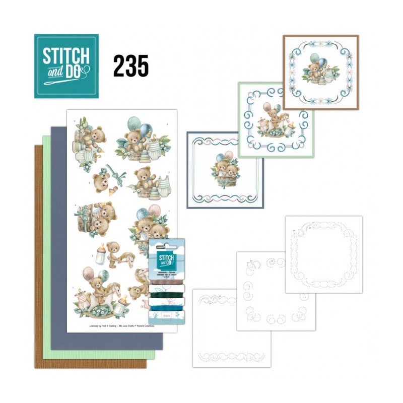 Stitch and do 235 - kit Carte 3D broderie - Oursons mignons