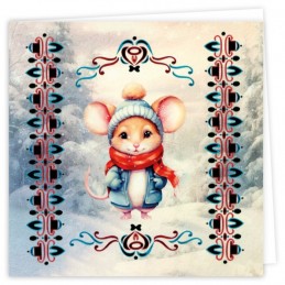 Kit cartes imprimées Hobbydots N°18 - Petite souris en hiver