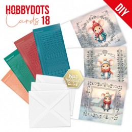 Kit cartes imprimées Hobbydots N°18 - Petite souris en hiver