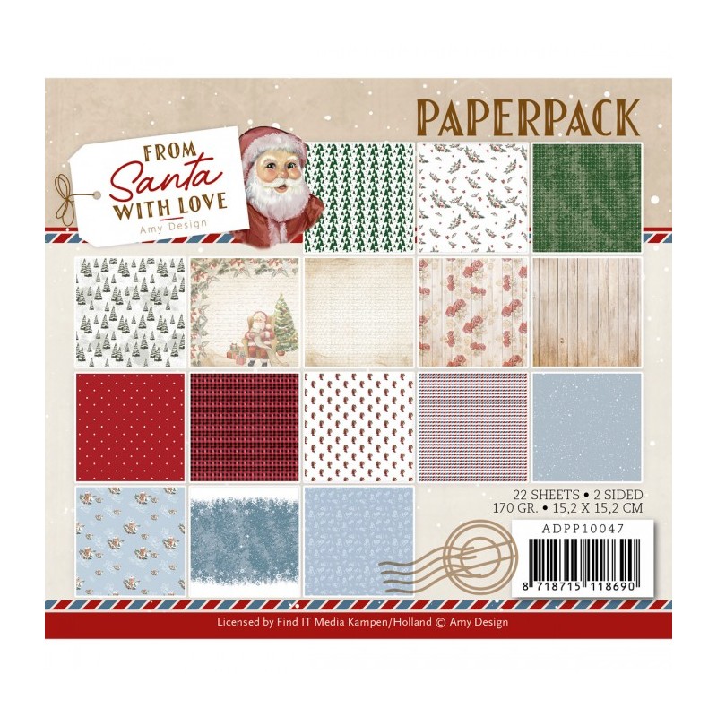 Bloc de papier - Amy Design - Du Père Noël avec amour 15.2 x 15.2 Bloc de papier - Amy Design - Du Père Noël avec amour 15.2 x 15.2