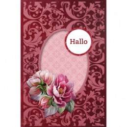 Cartes 3D Velours A6 prédécoupé N°4 - Pivoines - 3 cartes + enveloppes