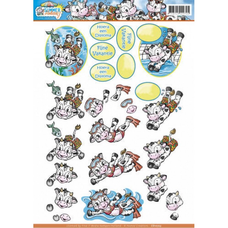 Carte 3D à découper - CD10723 - Vive les vacances Carte 3D à découper - CD10723 - Vive les vacances