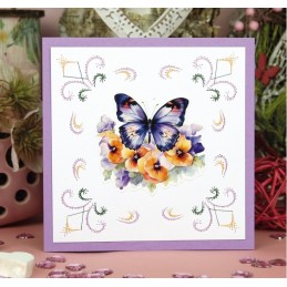 Carte 3D à découper - CD12298 - Fleurs et Papillons - Ton rose