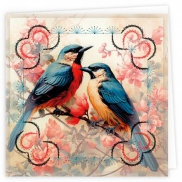Kit de 3 Cartes à broder imprimées  - STDOPP012 - Jolis oiseaux