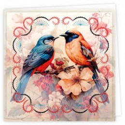 Kit de 3 Cartes à broder imprimées  - STDOPP012 - Jolis oiseaux