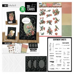 Cartes 3D Velours A6 prédécoupé N°5 - Oiseaux colorés - 3 cartes + enveloppes