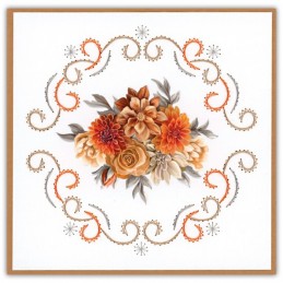 Stitch and do 236 - kit Carte 3D broderie - Fleurs orange