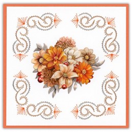 Stitch and do 236 - kit Carte 3D broderie - Fleurs orange