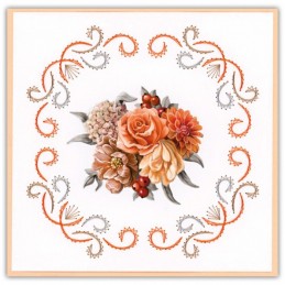 Stitch and do 236 - kit Carte 3D broderie - Fleurs orange
