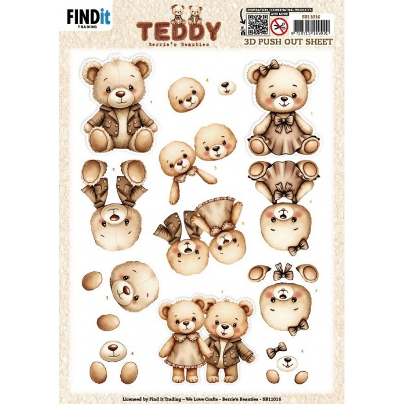 Carte 3D prédéc. - SB11016 - Teddy - couple d'ourson Carte 3D prédéc. - SB11016 - Teddy - couple d'ourson