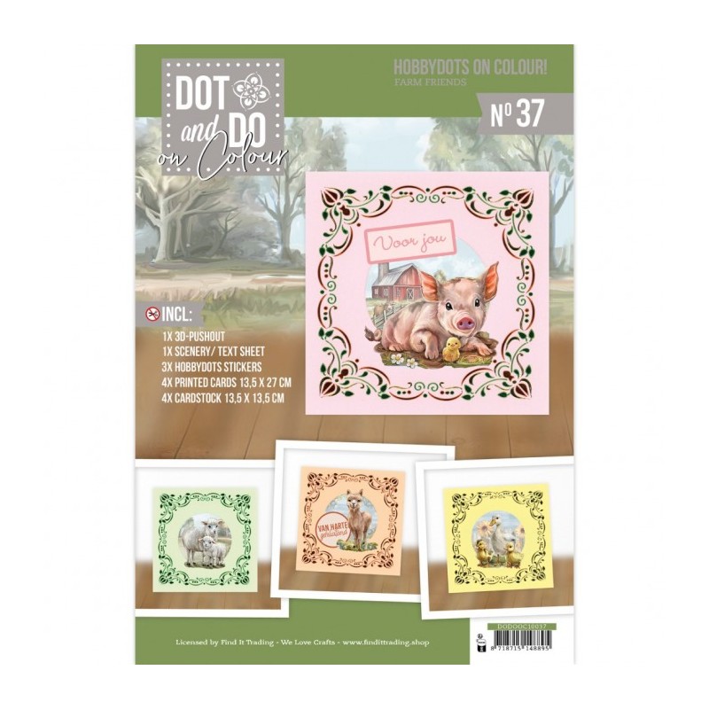 Dot and Do on Colour 37 - Kit Carte 3D - Les animaux de la ferme Dot and Do on Colour 37 - Kit Carte 3D - Les animaux de la ferme