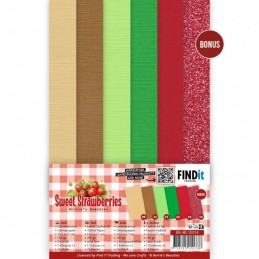 Set 21 cartes 13.5x27cm - Fraises sucrées - BB-4K-10014