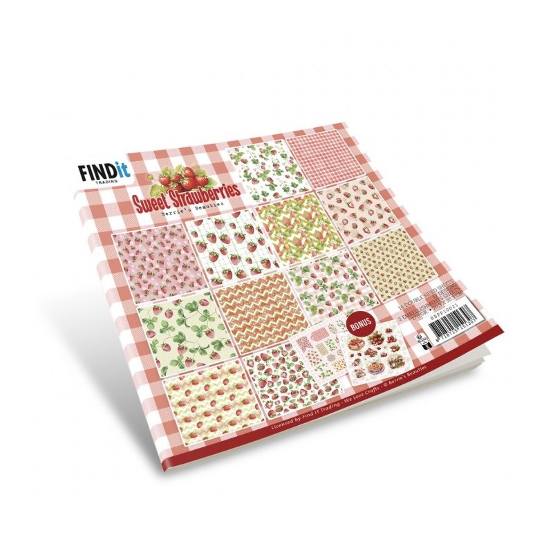 Bloc de papier - Fraises sucrées - Papiers design 20.3x20.3 - BBPP10021 Bloc de papier - Fraises sucrées - Papiers design 20.3x20.3 - BBPP10021