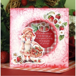 Bloc de papier - Fraises sucrées - Papiers design 20.3x20.3 - BBPP10021