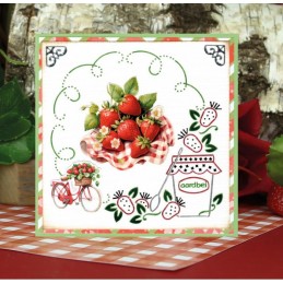 Carte 3D à découper - CD12344 - Fraises sucrées - Petites décos