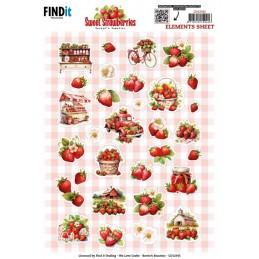 Carte 3D à découper - CD12345 - Fraises sucrées - Petites images