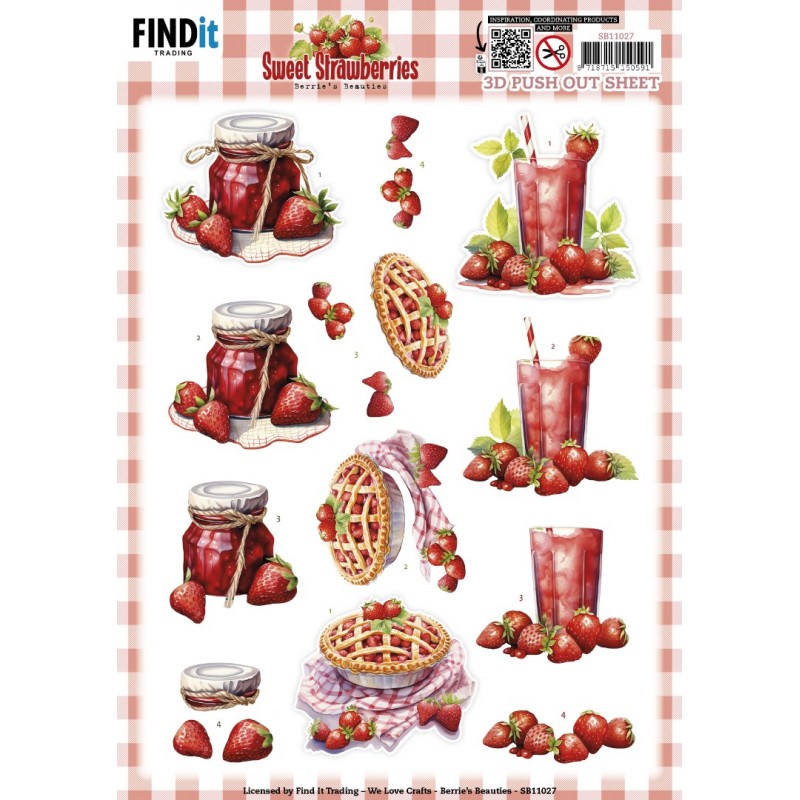 Carte 3D prédéc. - SB11027 - Douces Fraises - Tartes et confitures de Fraises Carte 3D prédéc. - SB11027 - Douces Fraises - Tartes et confitures de Fraises