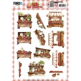 Carte 3D prédéc. - SB11028 - Douces Fraises - Vente de Fraises