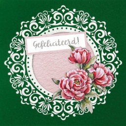 Cartes 3D Velours carrées prédécoupé N°6 - Superbes fleurs - 3 cartes + enveloppes