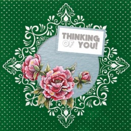 Cartes 3D Velours carrées prédécoupé N°6 - Superbes fleurs - 3 cartes + enveloppes