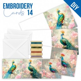 Kit de 3 Cartes à broder imprimées  - STDOPP014 - Paons