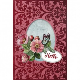 Cartes 3D Velours A6 prédécoupé N°9 - Roses musquées - 3 cartes + enveloppes