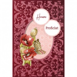 Cartes 3D Velours A6 prédécoupé N°10 - Fleurs rouges - 3 cartes + enveloppes