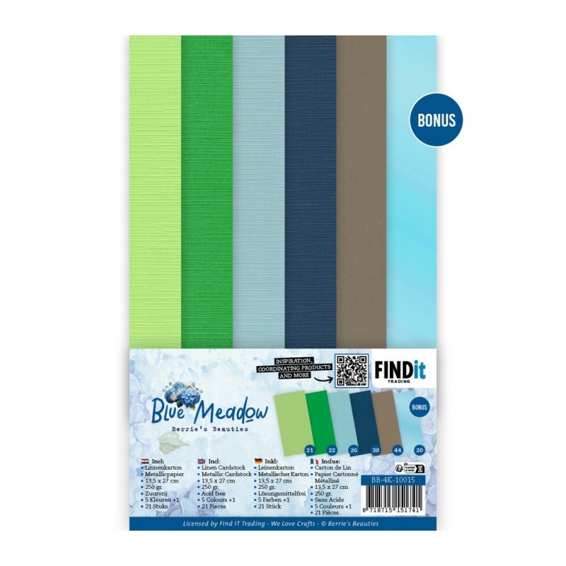 Set 21 cartes 13.5x27cm - Blue Meadow - BB-4K-10015 Set 21 cartes 13.5x27cm - Blue Meadow - BB-4K-10015