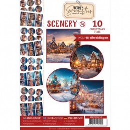 Livre Berries Beauties Scenery A4 prédécoupé N°10 - Paysages de Noël - 48 images + papiers