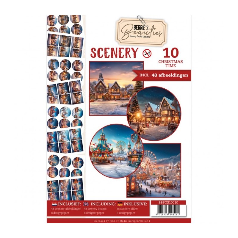 Livre Berries Beauties Scenery A4 prédécoupé N°10 - Paysages de Noël - 48 images + papiers Livre Berries Beauties Scenery A4 prédécoupé N°10 - Paysages de Noël - 48 images + papiers