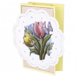 Kit Cartes cercle 3D n°3 - 4 cartes avec cercle - Fleurs