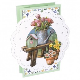 Kit Cartes cercle 3D n°3 - 4 cartes avec cercle - Fleurs