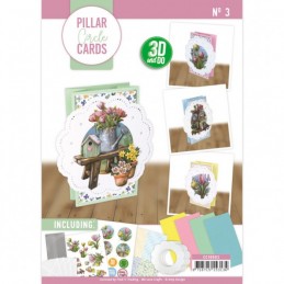 Kit Cartes cercle 3D n°3 - 4 cartes avec cercle - Fleurs