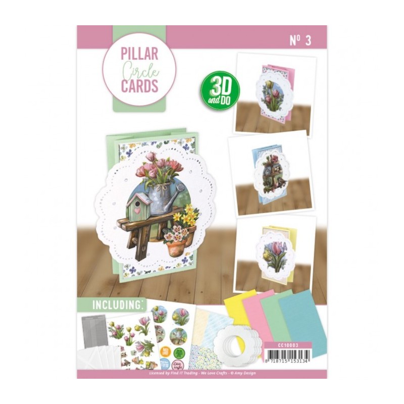 Kit Cartes cercle 3D n°3 - 4 cartes avec cercle - Fleurs Kit Cartes cercle 3D n°3 - 4 cartes avec cercle - Fleurs