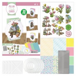 Kit Cartes cercle 3D n°3 - 4 cartes avec cercle - Fleurs