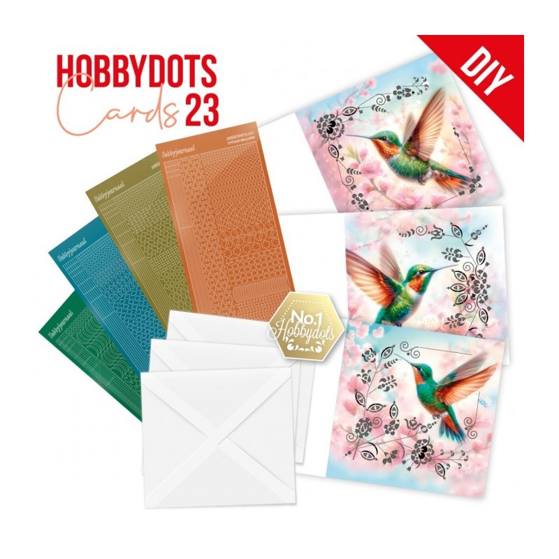 Kit cartes imprimées Hobbydots N°23 - Colibris