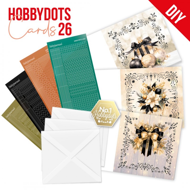 Kit cartes imprimées Hobbydots N°26 - Noël doré
