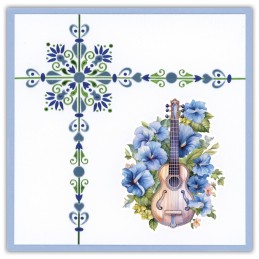 Dot and do 280 - kit Carte 3D - Guitares et fleurs bleues
