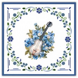 Dot and do 280 - kit Carte 3D - Guitares et fleurs bleues