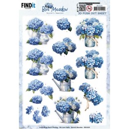 Carte 3D prédéc. - SB11029 - Hortensias bleus - Vases