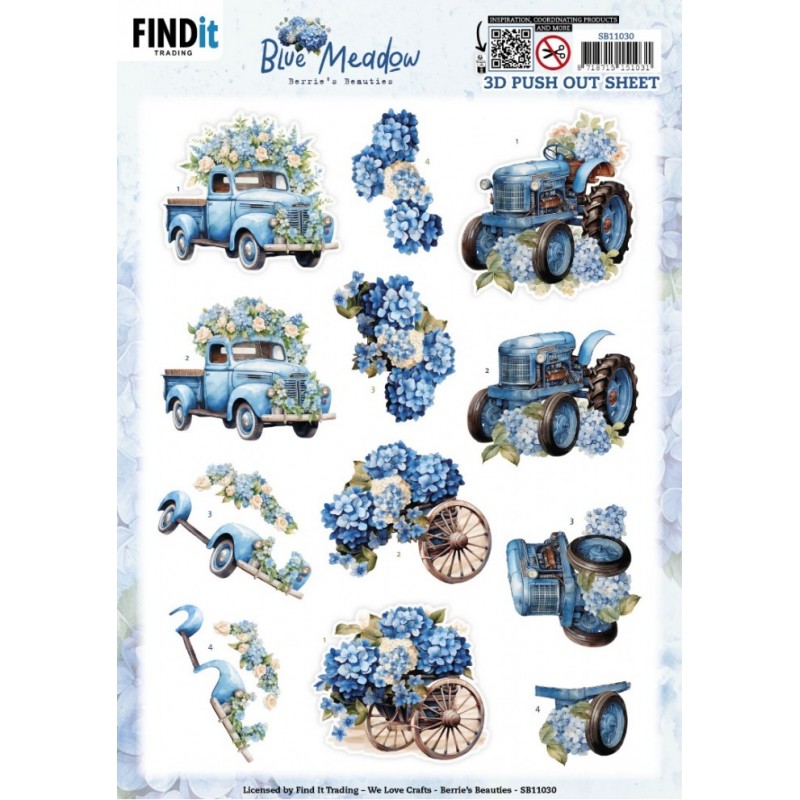 Carte 3D prédéc. - SB11030 - Hortensias bleus - Transport