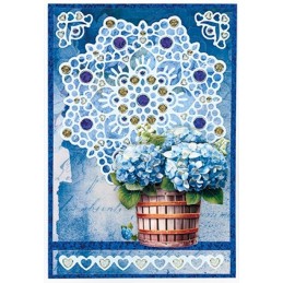 Carte 3D prédéc. - SB11031 - Hortensias bleus - Paniers