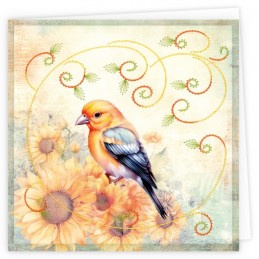 Kit de 3 Cartes à broder imprimées  - STDOPP016 - Tournesols et papillons